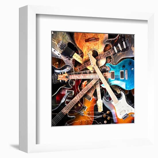 Radial Electric Guitar Layout-null-Framed Art Print