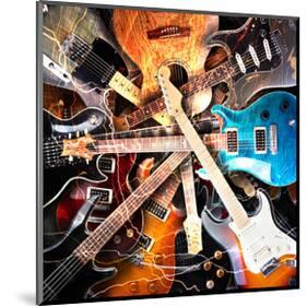 Radial Electric Guitar Layout-null-Mounted Art Print