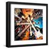 Radial Electric Guitar Layout-null-Framed Art Print