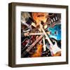 Radial Electric Guitar Layout-null-Framed Art Print