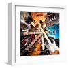 Radial Electric Guitar Layout-null-Framed Art Print