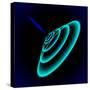 Radial Sonar Waves from Blue Ray in the Dark-Swill Klitch-Stretched Canvas