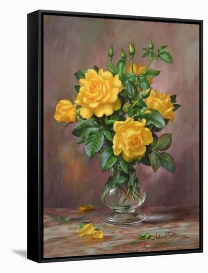 Radiant Yellow Roses-Albert Williams-Framed Stretched Canvas