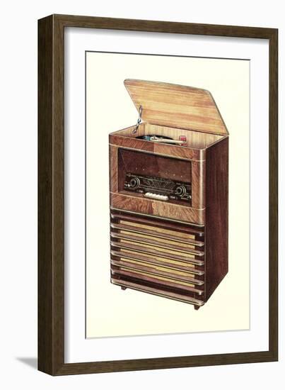 Radio and Record Player-null-Framed Art Print