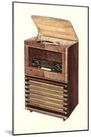 Radio and Record Player-null-Mounted Art Print