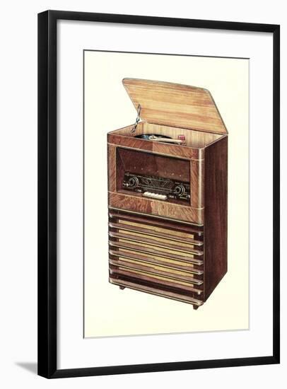 Radio and Record Player-null-Framed Art Print