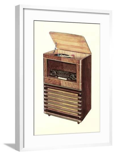 Radio and Record Player--Framed Art Print
