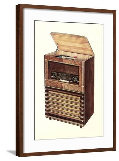 Radio and Record Player--Framed Art Print