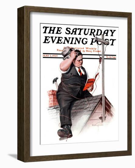 "Radio Antennae," Saturday Evening Post Cover, May 2, 1925-Robert C. Kauffmann-Framed Giclee Print