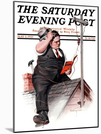 "Radio Antennae," Saturday Evening Post Cover, May 2, 1925-Robert C. Kauffmann-Mounted Giclee Print