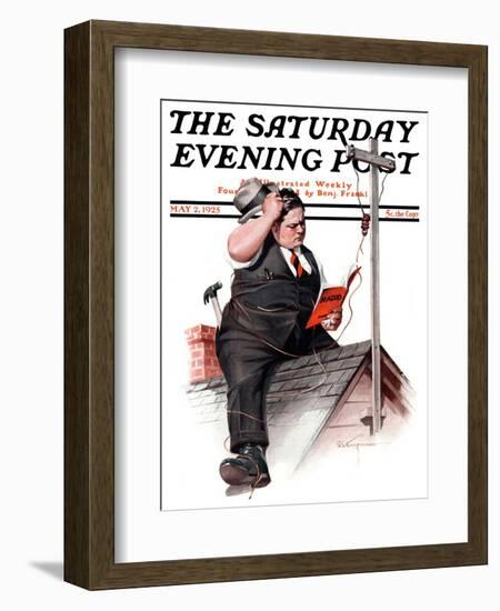 "Radio Antennae," Saturday Evening Post Cover, May 2, 1925-Robert C. Kauffmann-Framed Giclee Print