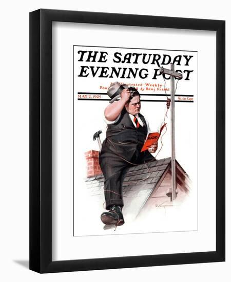 "Radio Antennae," Saturday Evening Post Cover, May 2, 1925-Robert C. Kauffmann-Framed Giclee Print