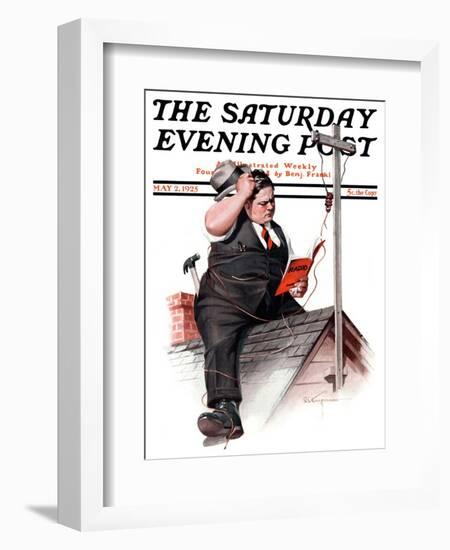 "Radio Antennae," Saturday Evening Post Cover, May 2, 1925-Robert C. Kauffmann-Framed Giclee Print