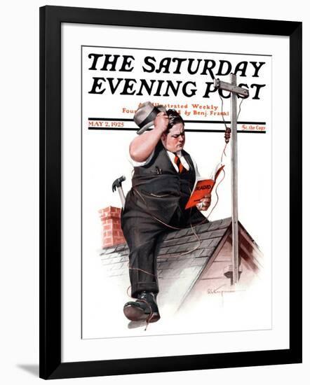 "Radio Antennae," Saturday Evening Post Cover, May 2, 1925-Robert C. Kauffmann-Framed Giclee Print