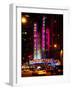 Radio City Music Hall and Yellow Cab by Night, Manhattan, Times Square, New York City, US, USA-Philippe Hugonnard-Framed Photographic Print