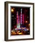 Radio City Music Hall and Yellow Cab by Night, Manhattan, Times Square, New York City, US, USA-Philippe Hugonnard-Framed Photographic Print