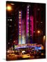 Radio City Music Hall and Yellow Cab by Night, Manhattan, Times Square, New York City, US, USA-Philippe Hugonnard-Stretched Canvas