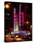 Radio City Music Hall and Yellow Cab by Night, Manhattan, Times Square, New York City, US, USA-Philippe Hugonnard-Stretched Canvas