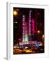 Radio City Music Hall and Yellow Cab by Night, Manhattan, Times Square, New York City, US, USA-Philippe Hugonnard-Framed Premium Photographic Print