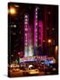 Radio City Music Hall and Yellow Cab by Night, Manhattan, Times Square, New York City, US, USA-Philippe Hugonnard-Stretched Canvas