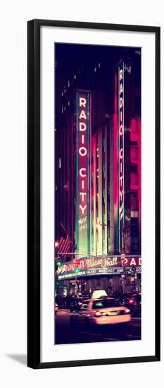 Radio City Music Hall and Yellow Cab by Night, Manhattan, Times Square, New York City-Philippe Hugonnard-Framed Photographic Print