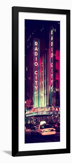 Radio City Music Hall and Yellow Cab by Night, Manhattan, Times Square, New York City-Philippe Hugonnard-Framed Photographic Print