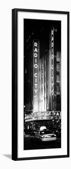 Radio City Music Hall and Yellow Cab by Night, Manhattan, Times Square, New York City-Philippe Hugonnard-Framed Photographic Print