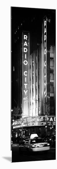 Radio City Music Hall and Yellow Cab by Night, Manhattan, Times Square, New York City-Philippe Hugonnard-Mounted Photographic Print