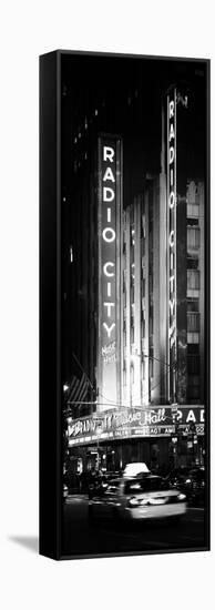 Radio City Music Hall and Yellow Cab by Night, Manhattan, Times Square, New York City-Philippe Hugonnard-Framed Stretched Canvas