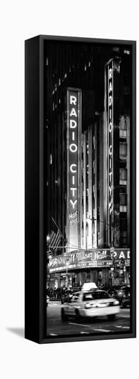 Radio City Music Hall and Yellow Cab by Night, Manhattan, Times Square, New York City-Philippe Hugonnard-Framed Stretched Canvas