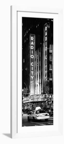 Radio City Music Hall and Yellow Cab by Night, Manhattan, Times Square, New York City-Philippe Hugonnard-Framed Photographic Print