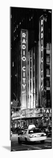 Radio City Music Hall and Yellow Cab by Night, Manhattan, Times Square, New York City-Philippe Hugonnard-Mounted Photographic Print