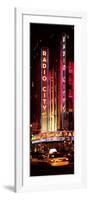 Radio City Music Hall and Yellow Cab by Night, Manhattan, Times Square, New York City-Philippe Hugonnard-Framed Photographic Print