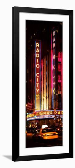 Radio City Music Hall and Yellow Cab by Night, Manhattan, Times Square, New York City-Philippe Hugonnard-Framed Photographic Print