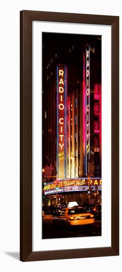 Radio City Music Hall and Yellow Cab by Night, Manhattan, Times Square, New York City-Philippe Hugonnard-Framed Photographic Print