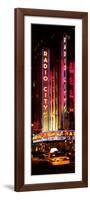 Radio City Music Hall and Yellow Cab by Night, Manhattan, Times Square, New York City-Philippe Hugonnard-Framed Photographic Print