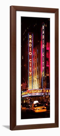 Radio City Music Hall and Yellow Cab by Night, Manhattan, Times Square, New York City-Philippe Hugonnard-Framed Photographic Print