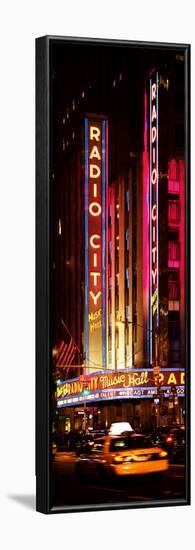 Radio City Music Hall and Yellow Cab by Night, Manhattan, Times Square, New York City-Philippe Hugonnard-Framed Photographic Print