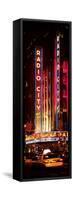 Radio City Music Hall and Yellow Cab by Night, Manhattan, Times Square, New York City-Philippe Hugonnard-Framed Stretched Canvas