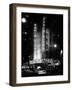 Radio City Music Hall and Yellow Cab by Night, Manhattan, Times Square, NYC, Old Classic-Philippe Hugonnard-Framed Photographic Print