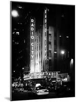Radio City Music Hall and Yellow Cab by Night, Manhattan, Times Square, NYC, Old Classic-Philippe Hugonnard-Mounted Photographic Print