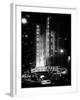 Radio City Music Hall and Yellow Cab by Night, Manhattan, Times Square, NYC, Old Classic-Philippe Hugonnard-Framed Photographic Print