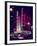 Radio City Music Hall and Yellow Cab by Night, Manhattan, Times Square, NYC, Old Vintage Colors-Philippe Hugonnard-Framed Photographic Print