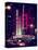 Radio City Music Hall and Yellow Cab by Night, Manhattan, Times Square, NYC, Old Vintage Colors-Philippe Hugonnard-Stretched Canvas