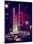 Radio City Music Hall and Yellow Cab by Night, Manhattan, Times Square, NYC, Old Vintage Colors-Philippe Hugonnard-Mounted Premium Photographic Print
