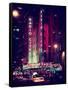 Radio City Music Hall and Yellow Cab by Night, Manhattan, Times Square, NYC, Old Vintage Colors-Philippe Hugonnard-Framed Stretched Canvas