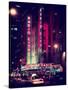 Radio City Music Hall and Yellow Cab by Night, Manhattan, Times Square, NYC, Old Vintage Colors-Philippe Hugonnard-Stretched Canvas