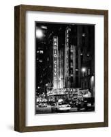 Radio City Music Hall and Yellow Cab by Night, Manhattan, Times Square, NYC, USA-Philippe Hugonnard-Framed Photographic Print