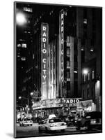 Radio City Music Hall and Yellow Cab by Night, Manhattan, Times Square, NYC, USA-Philippe Hugonnard-Mounted Photographic Print