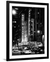 Radio City Music Hall and Yellow Cab by Night, Manhattan, Times Square, NYC, USA-Philippe Hugonnard-Framed Photographic Print